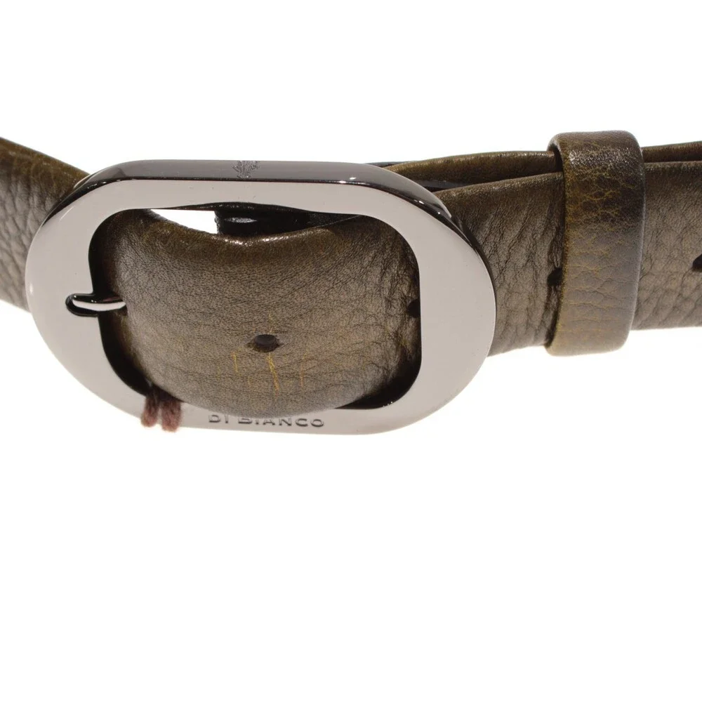 Di Bianco NWT Cut to Size Dress Belt In Green Pebbled Leather One Size